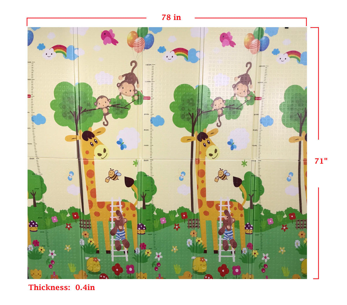 Double Sided Extra Large Foldable Playmat Giraffe A8