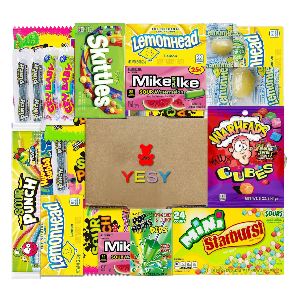 Sour Candy Box -Bulk Sour Candy Variety Pack - Individually Wrapped Super Sour Favorites  30ct