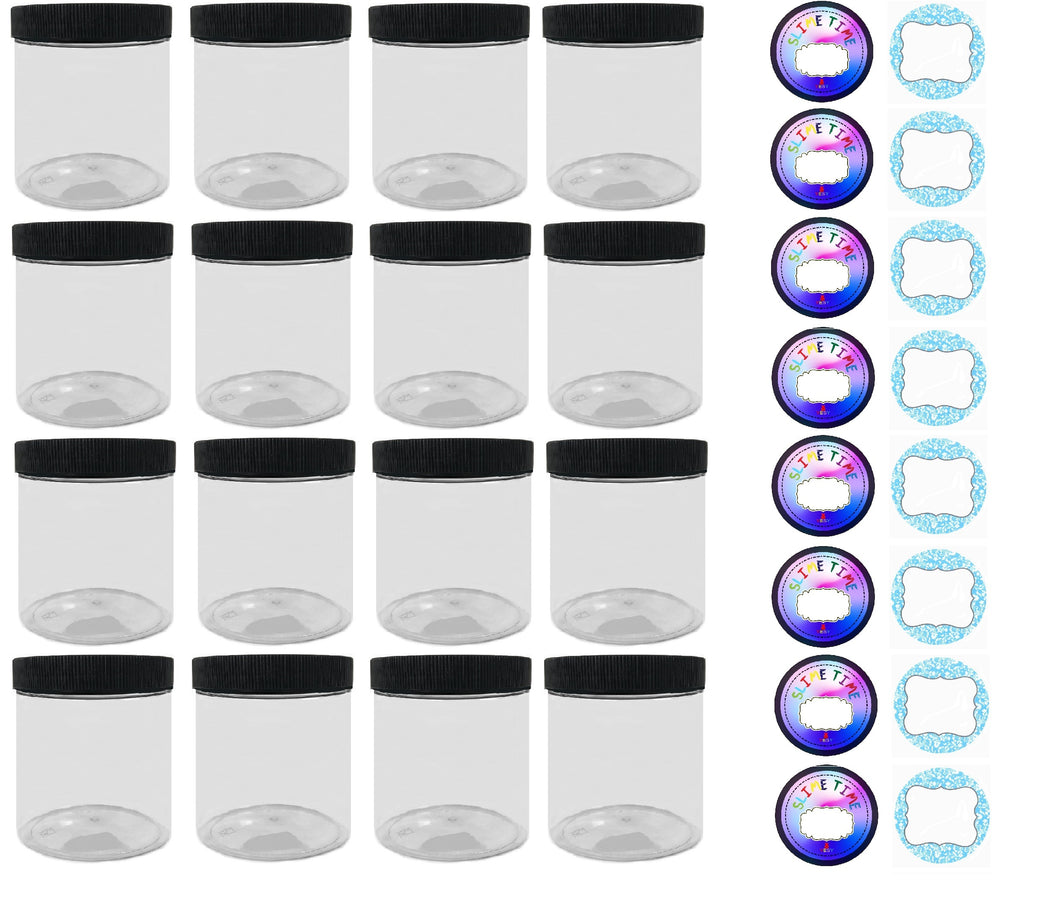 Empty Slime Storage Containers with Lids, Clear Plastic Jars and